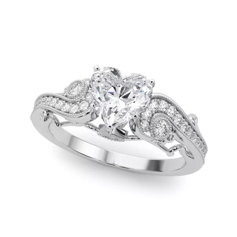 Vintage Inspired Heart Engagement Ring