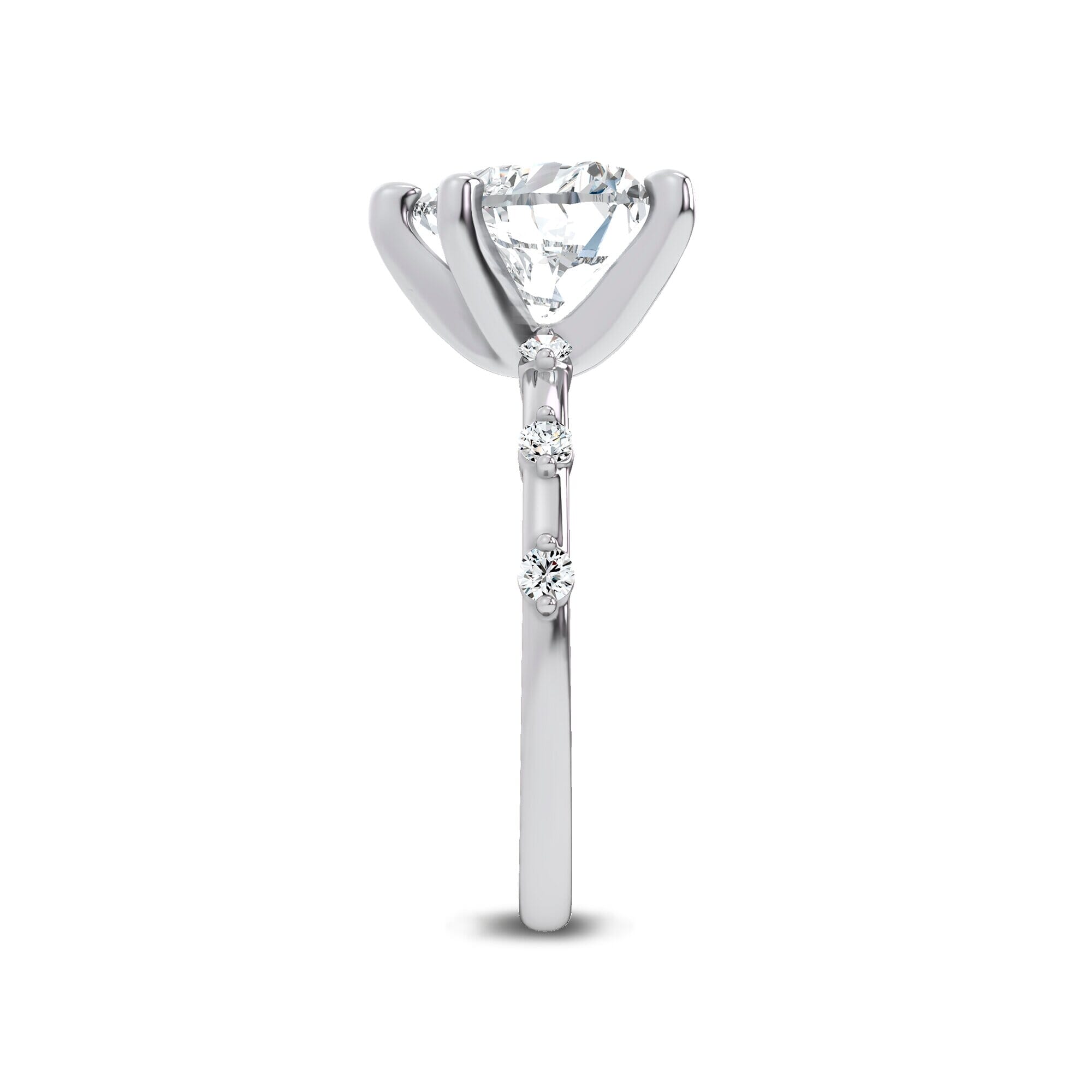 Starlight Spaced Diamond Engagement Heart Ring
