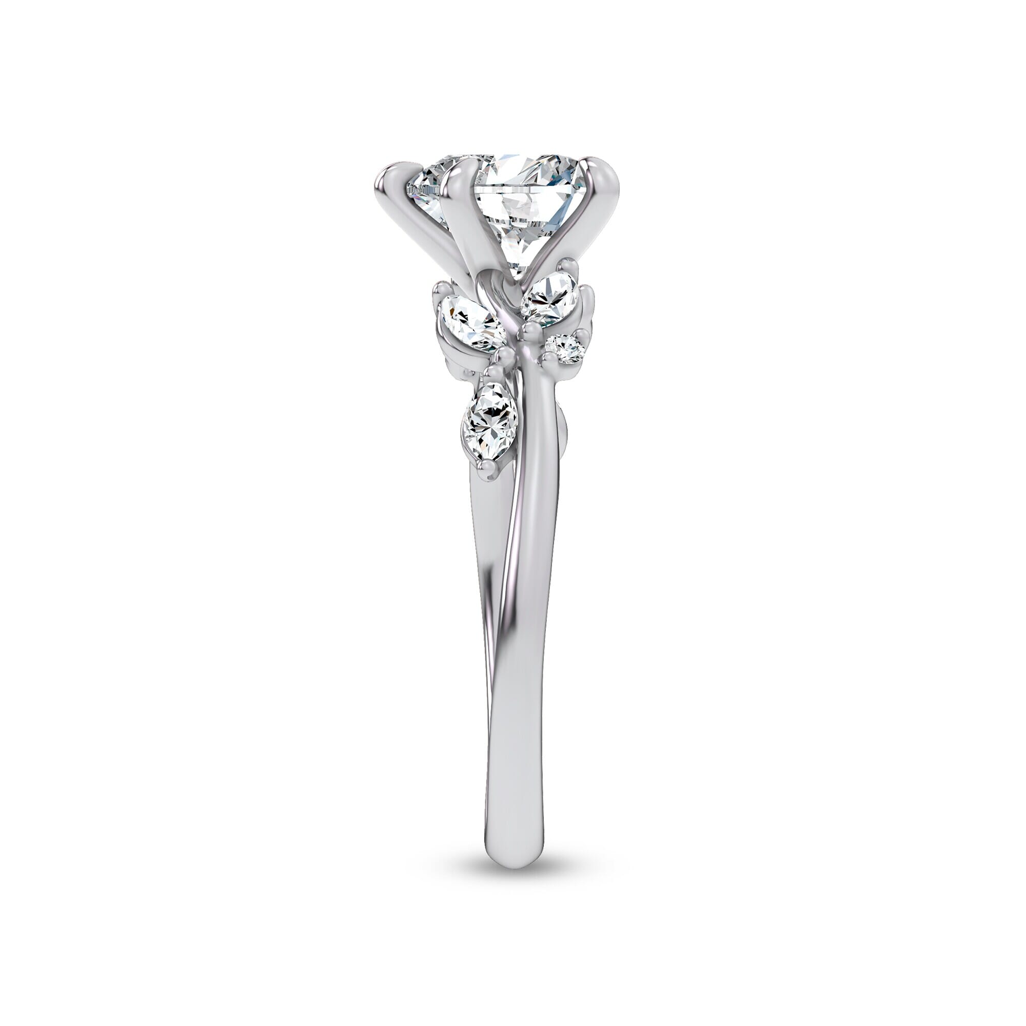 Nature-Inspired Engagement Heart Ring