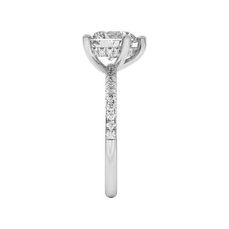 Classic Hidden Halo Pavé Heart Engagement Ring