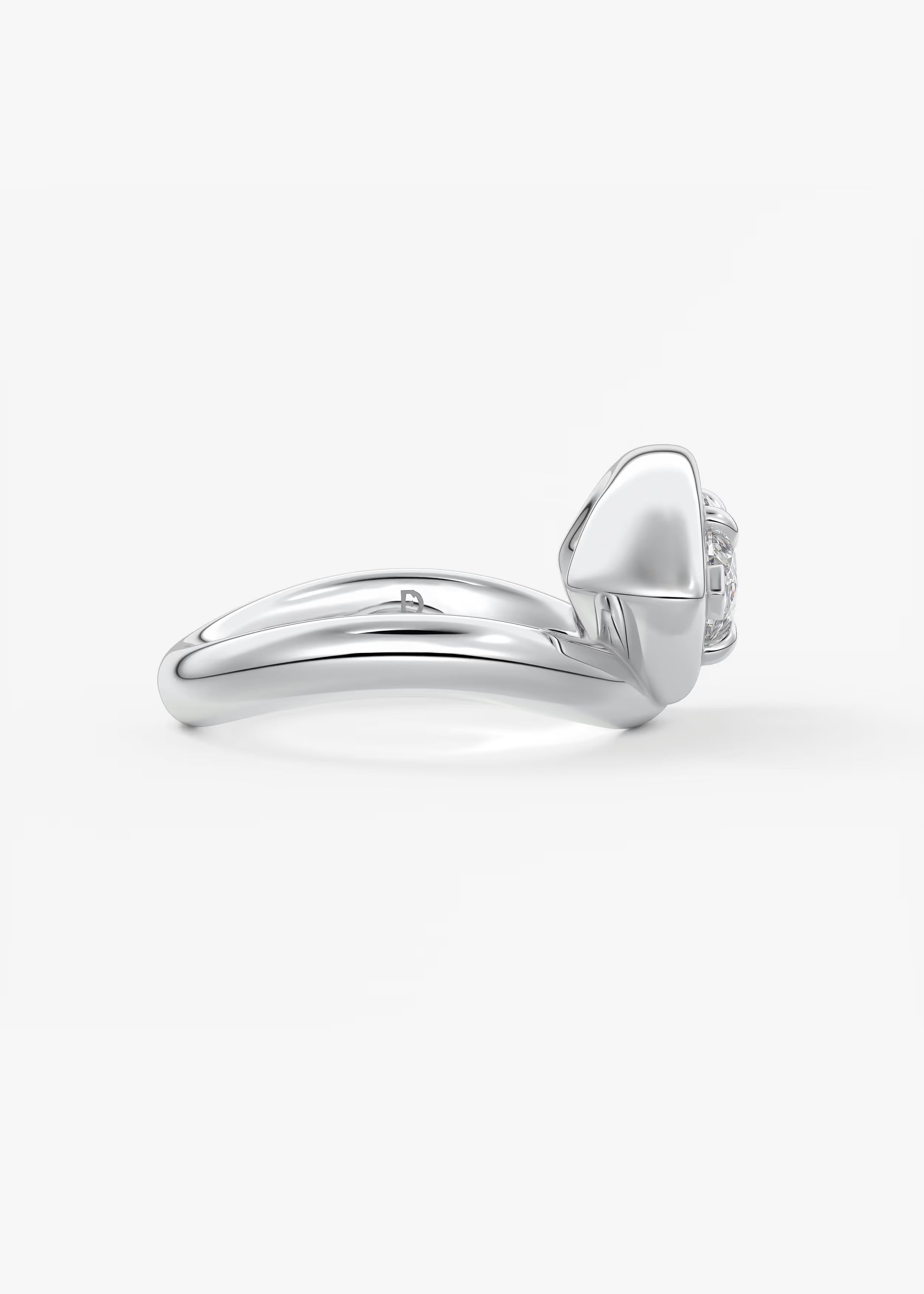Chunky Marquise Cut Collet Engagement Ring