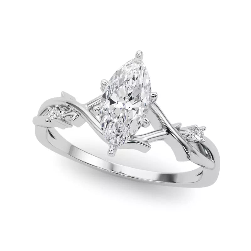Nature Inspired Marquise Engagement Ring