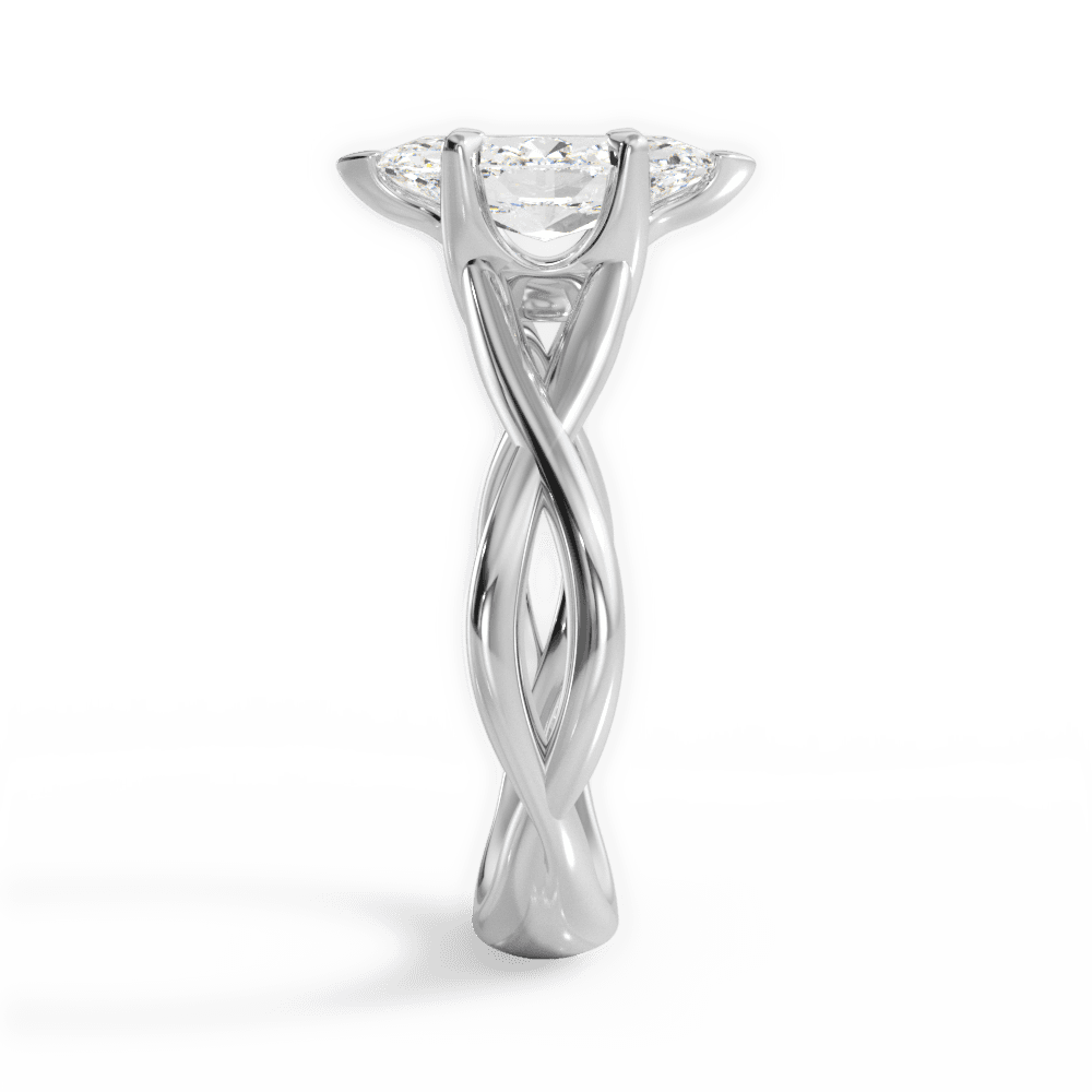 Marquise Cut Open-Twist Solitaire Engagement Ring