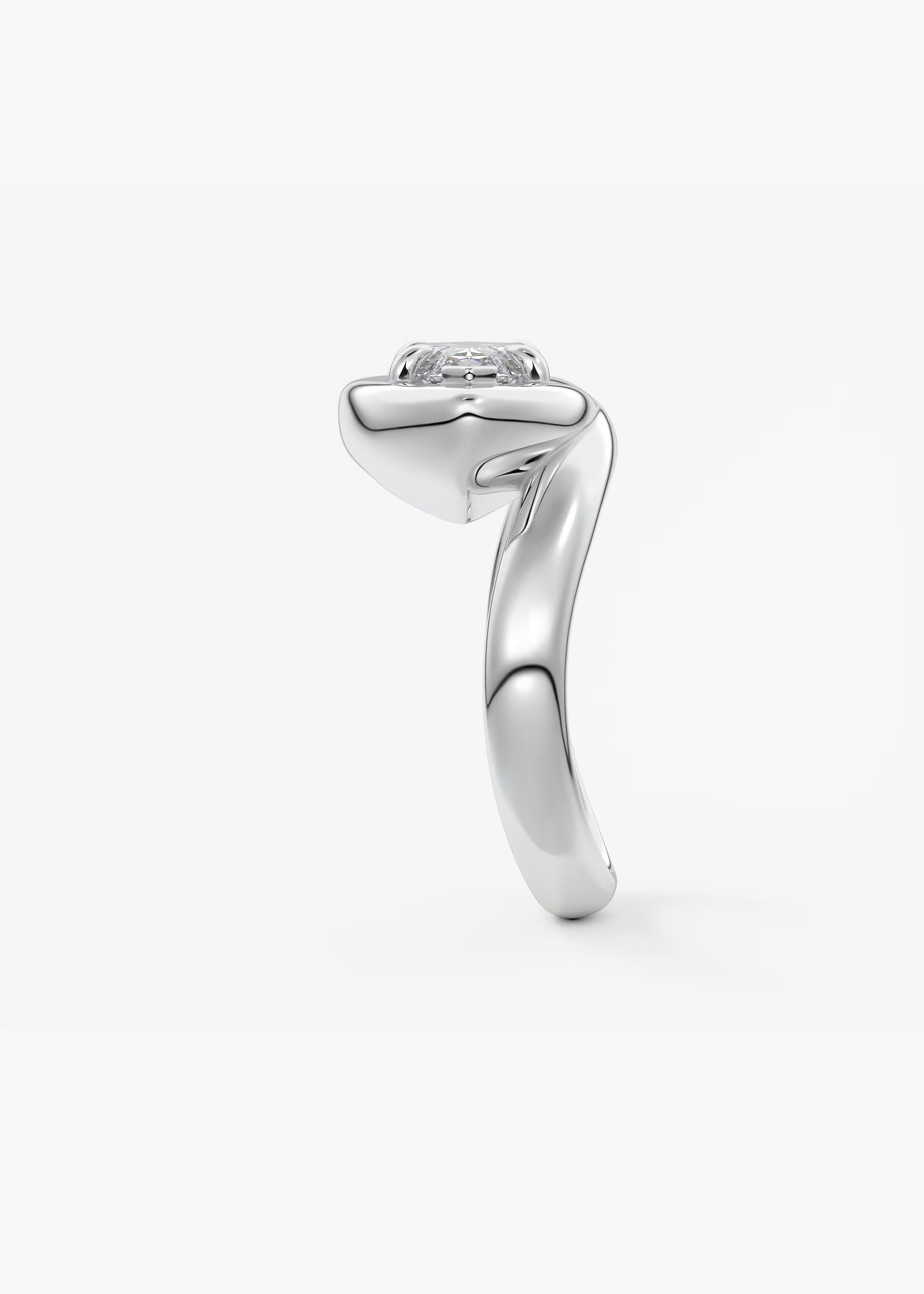 Chunky Marquise Cut Collet Engagement Ring