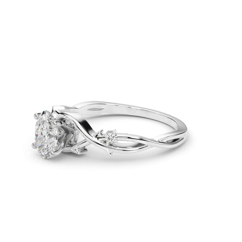 Nature Inspired Oval Engagement Ring