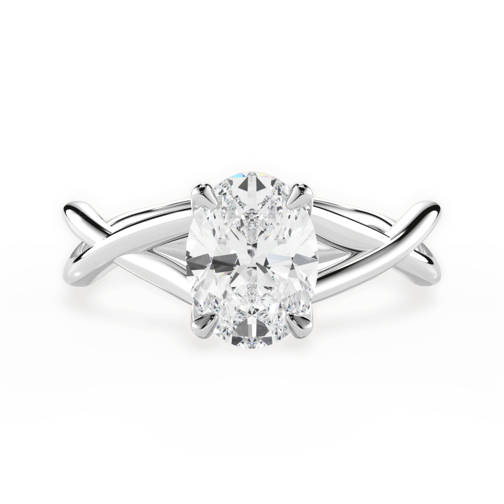 Oval Cut Open-Twist Solitaire Engagement Ring