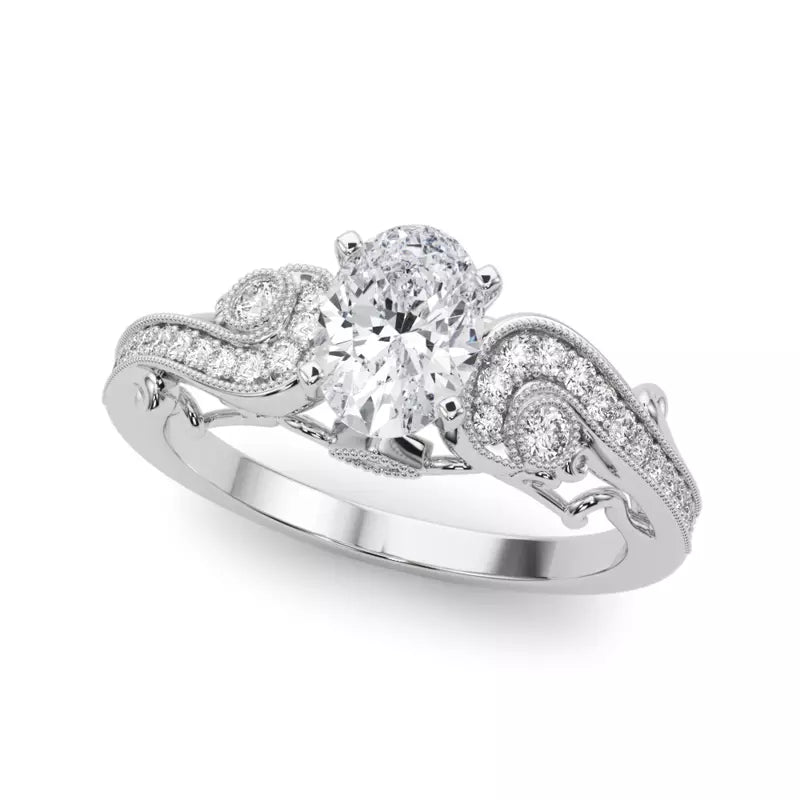 Vintage Inspired Oval Engagement Ring
