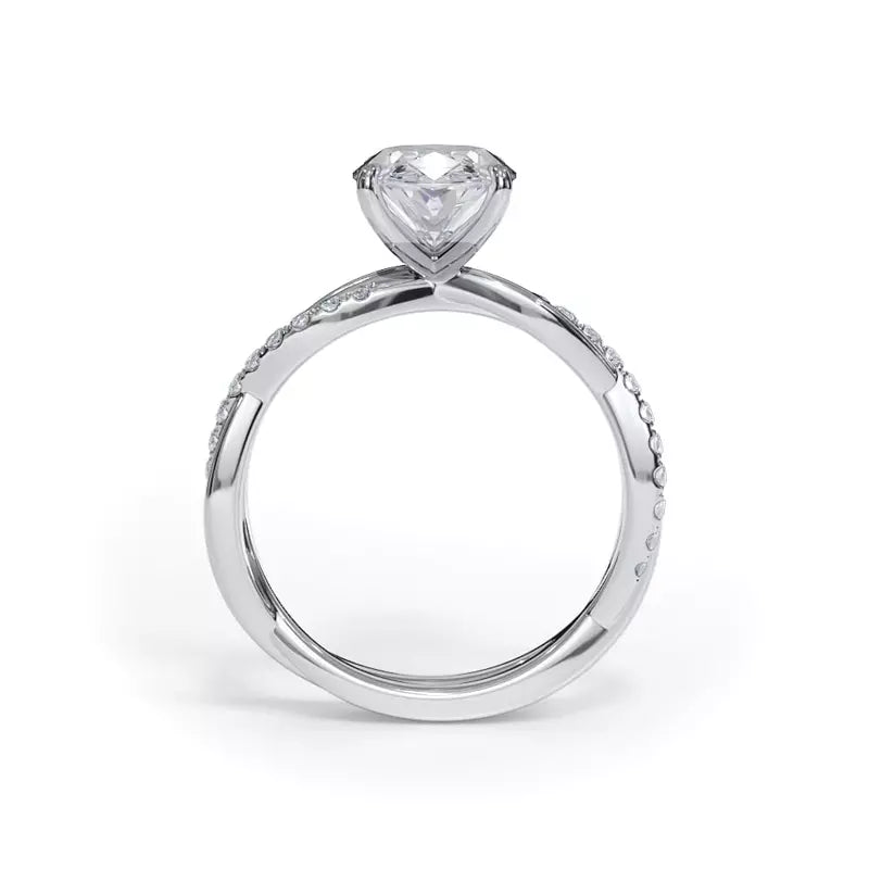 Pavé Twist Oval Engagement Ring