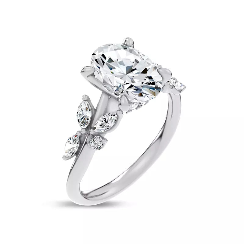 Nature-Inspired Engagement Oval Ring