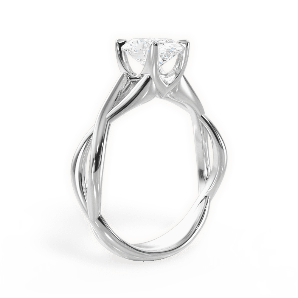 Oval Cut Open-Twist Solitaire Engagement Ring