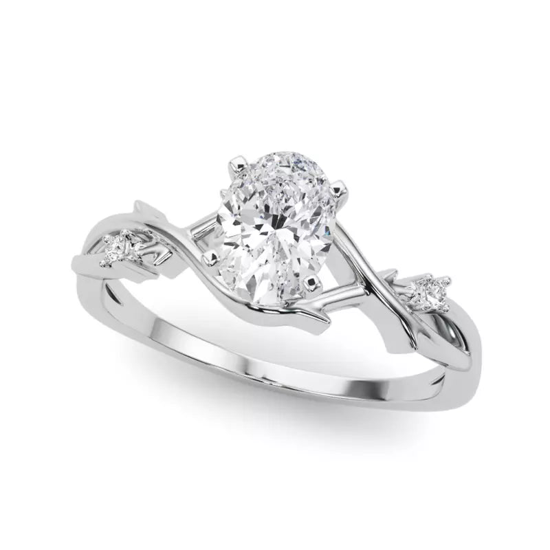Nature Inspired Oval Engagement Ring