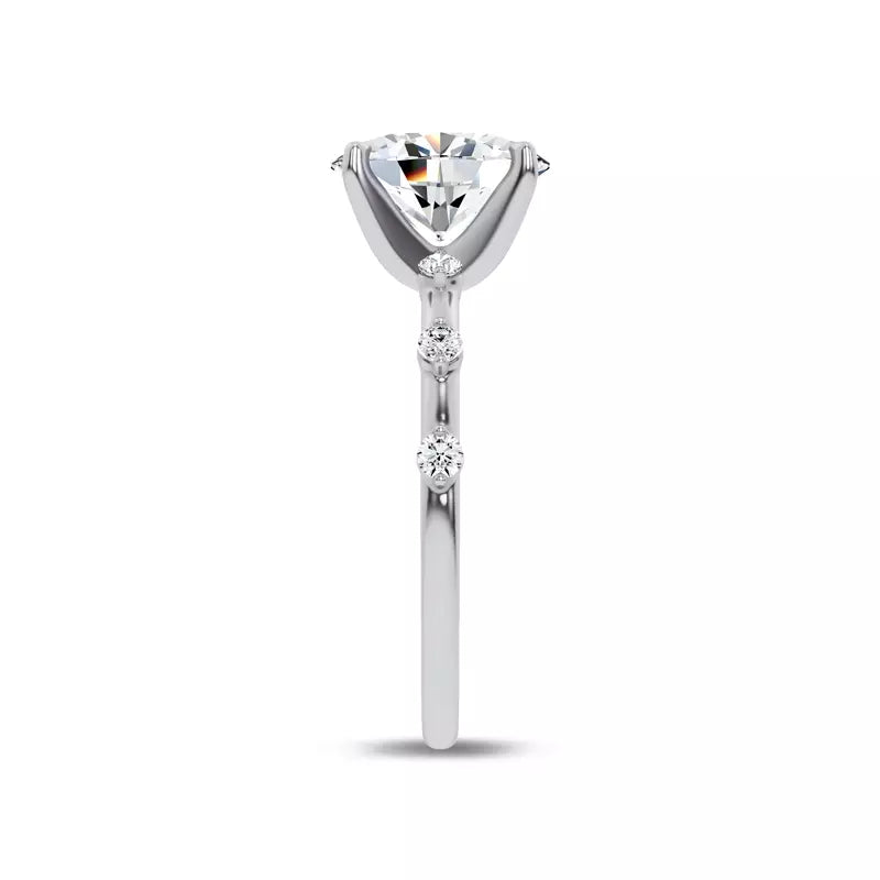 Starlight Spaced Diamond Engagement Oval Ring