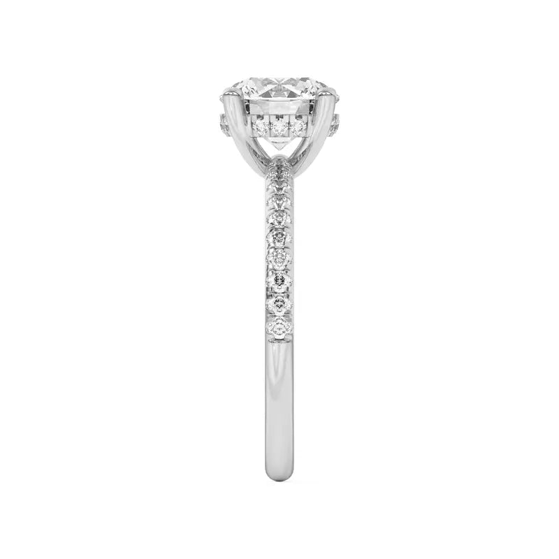 Classic Hidden Halo Pavé Oval Engagement Ring