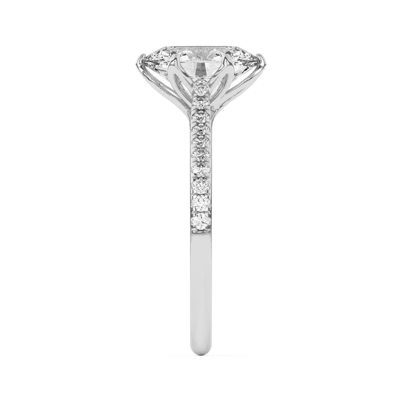 Tulip Inspired 6 Prong Oval Engagement Ring