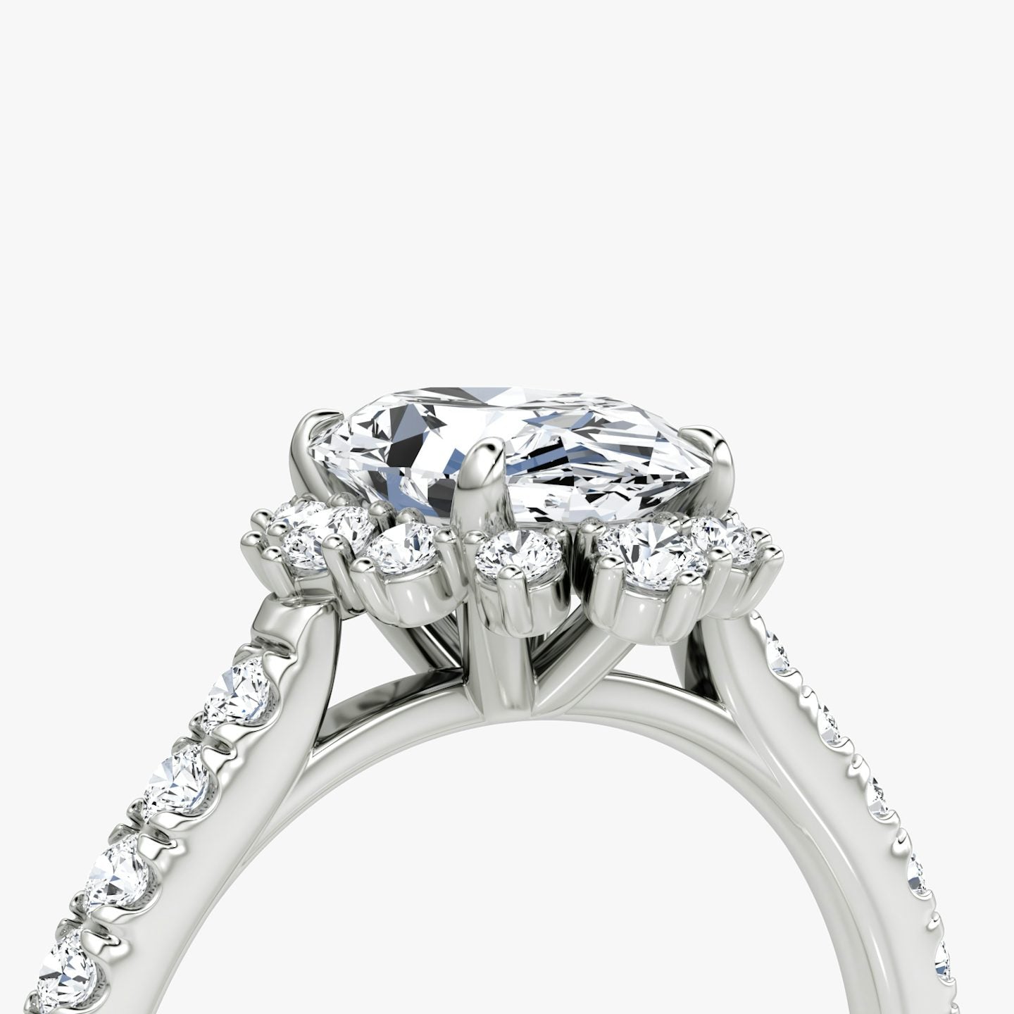 The Aurora Halo Oval Engagement Ring