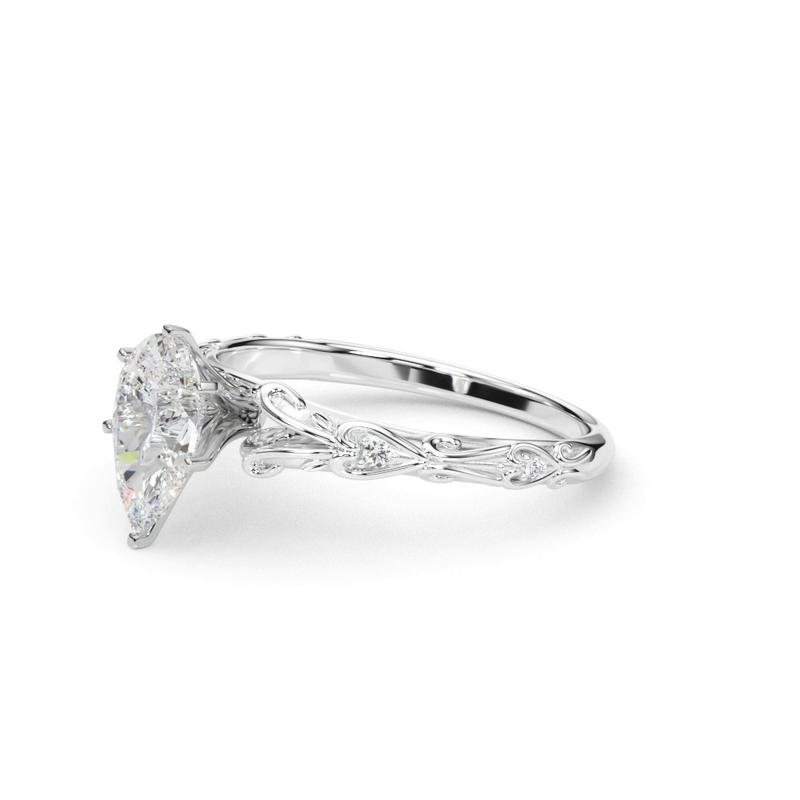 Vintage Inspired Pear Engagement Ring