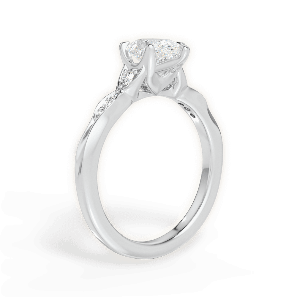 Pear Cut Vintage Diamond Accent Engagement Ring