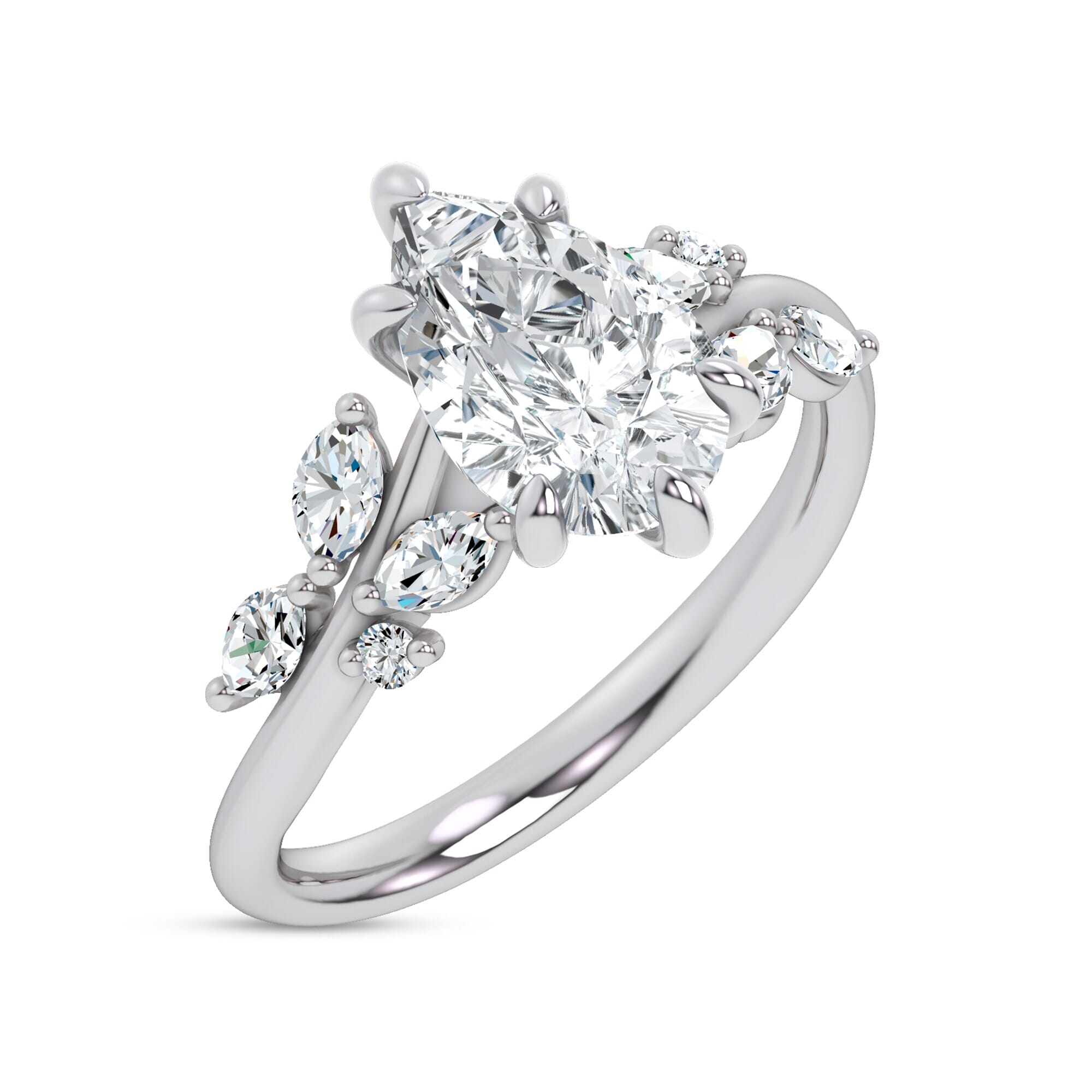 Nature-Inspired Engagement Pear Ring