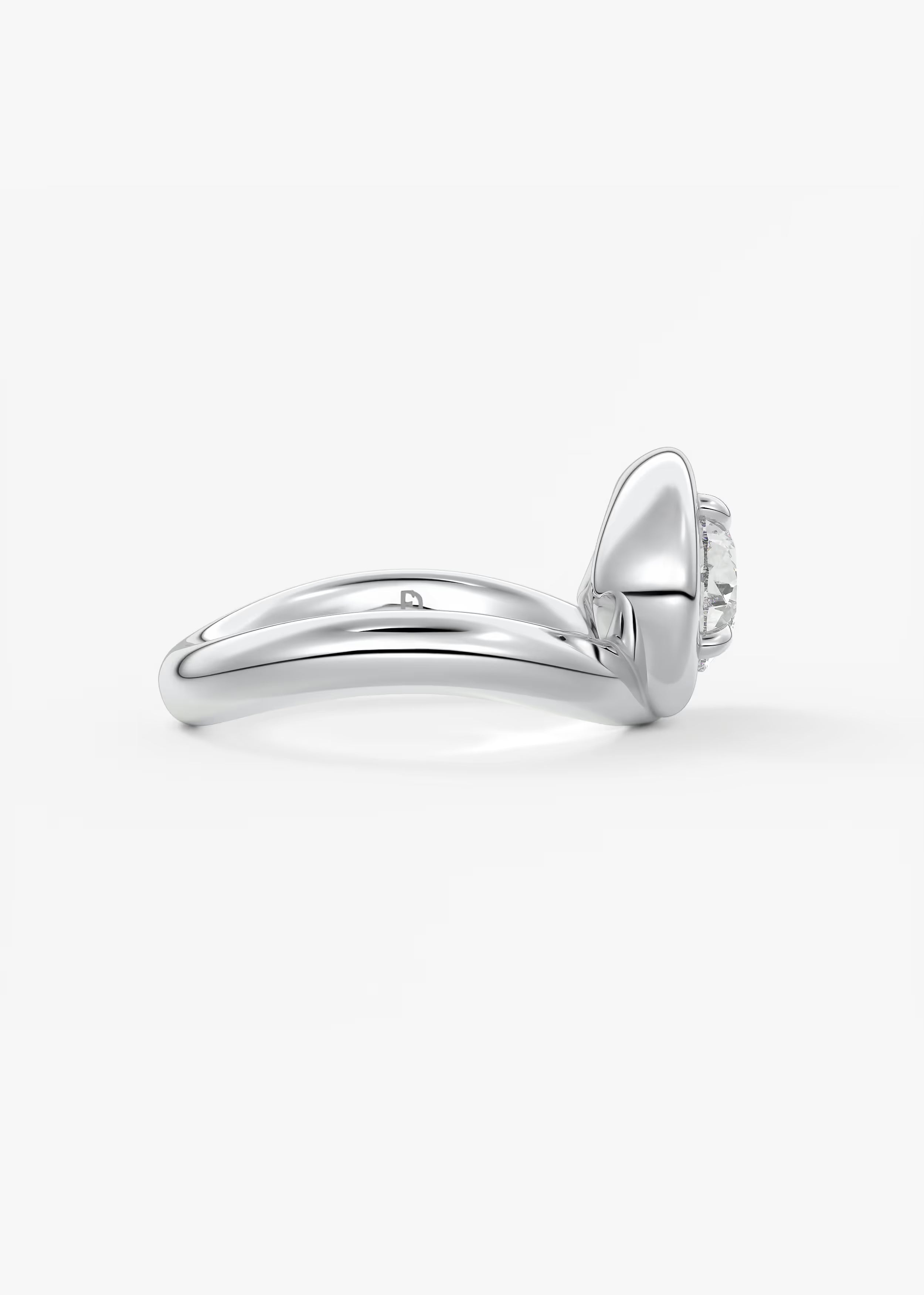 Chunky Pear Cut Collet Engagement Ring