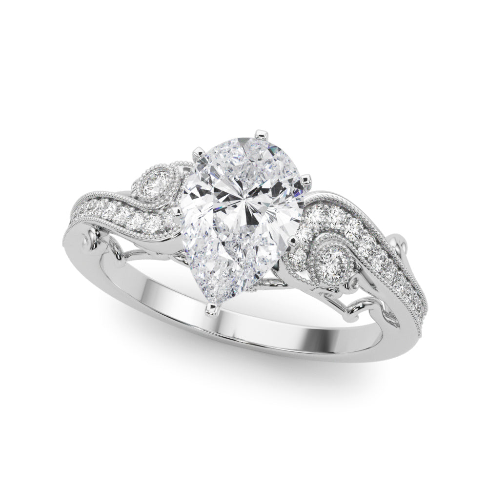 Vintage Inspired Pear Engagement Ring