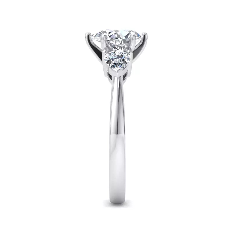 Three-Stone Lab Pear Engagement Ring