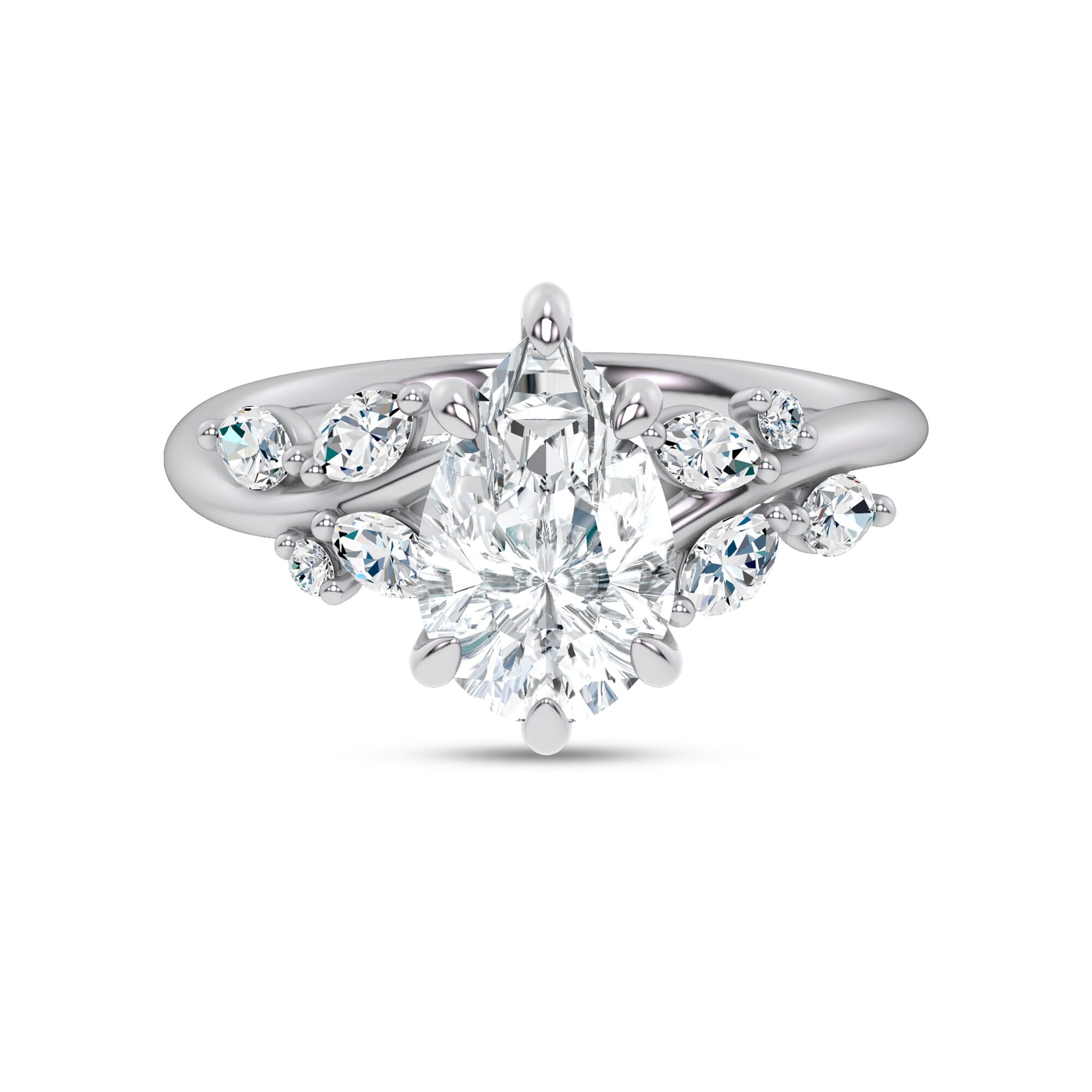 Nature-Inspired Engagement Pear Ring