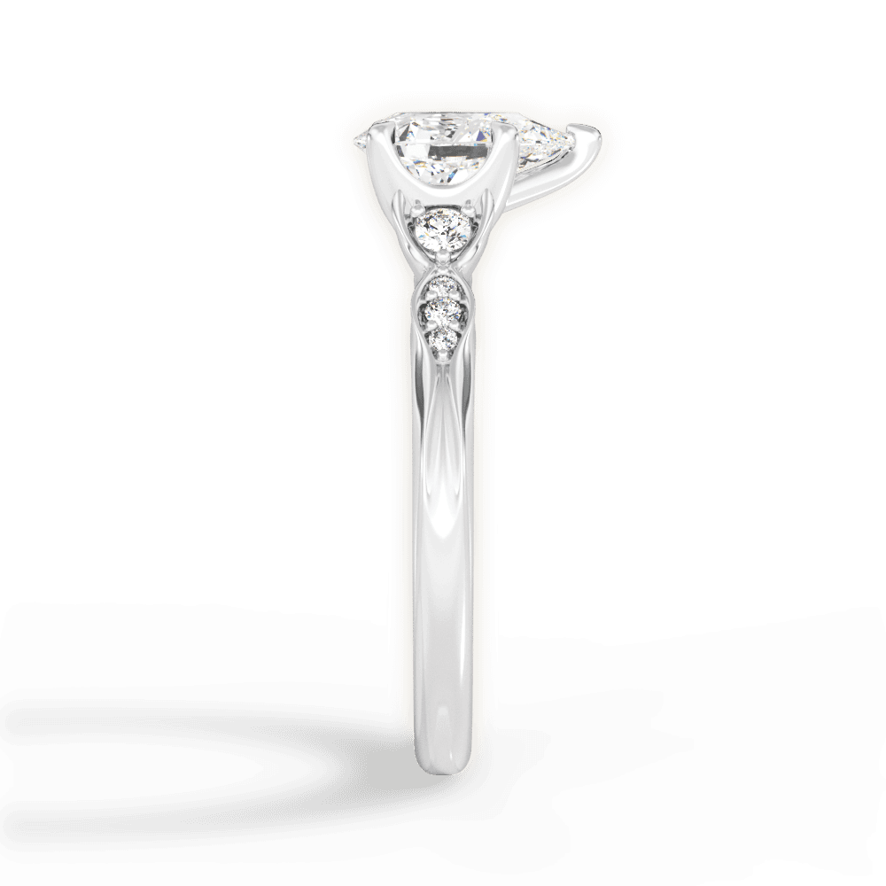 Pear Cut Vintage Diamond Accent Engagement Ring