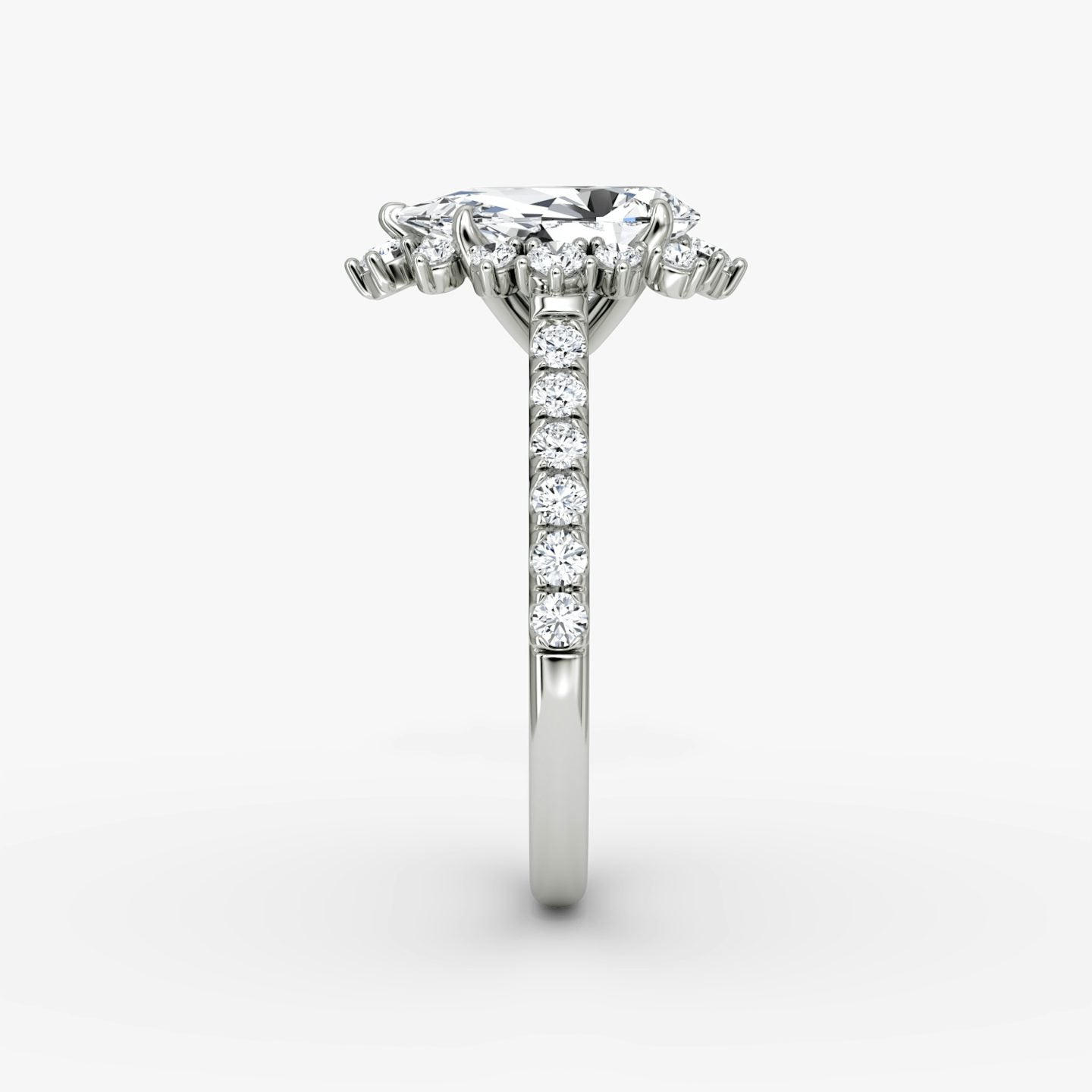 The Aurora Halo Pear Engagement Ring