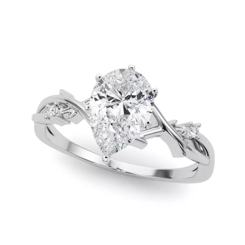 Nature Inspired Pear Engagement Ring