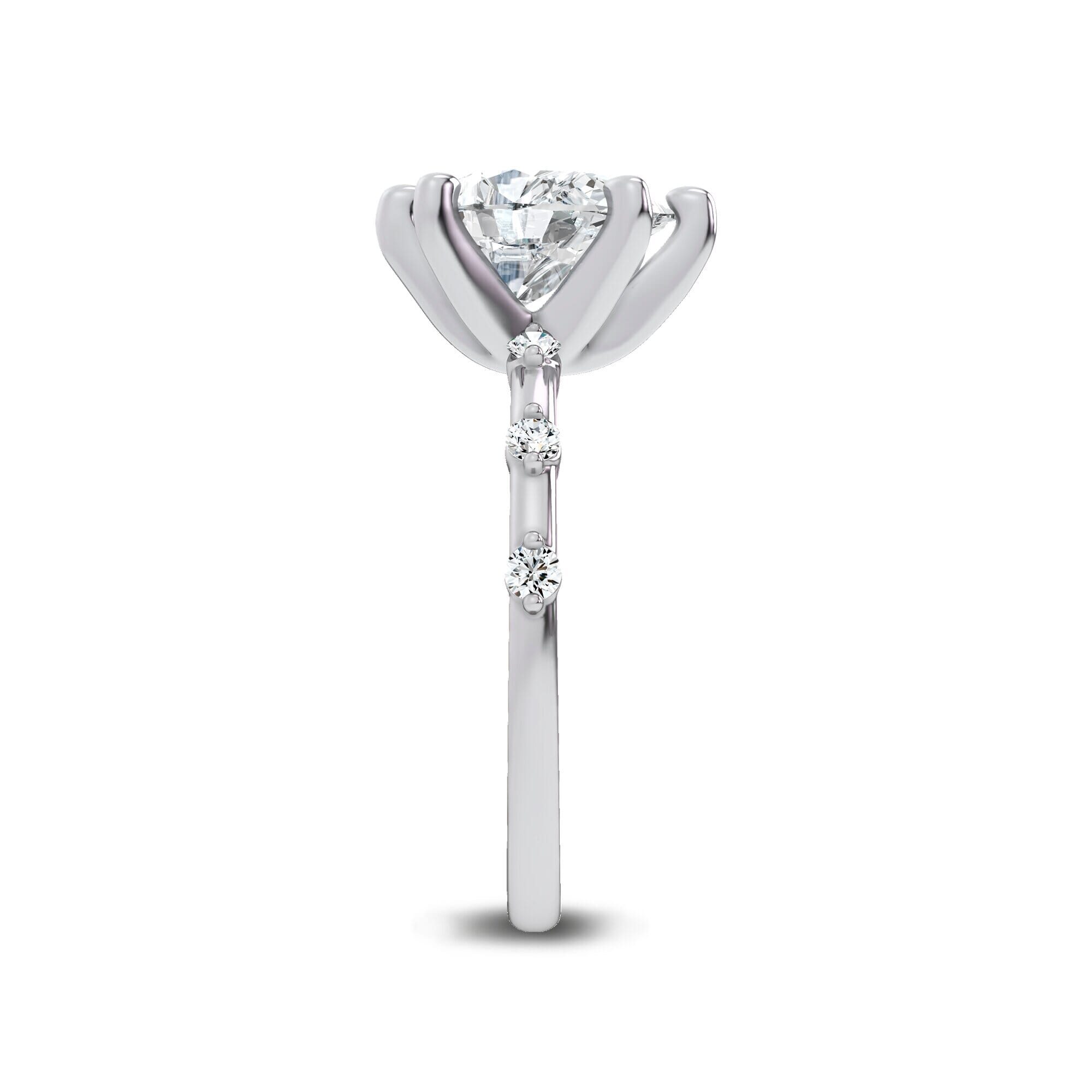 Starlight Spaced Diamond Engagement Pear Ring