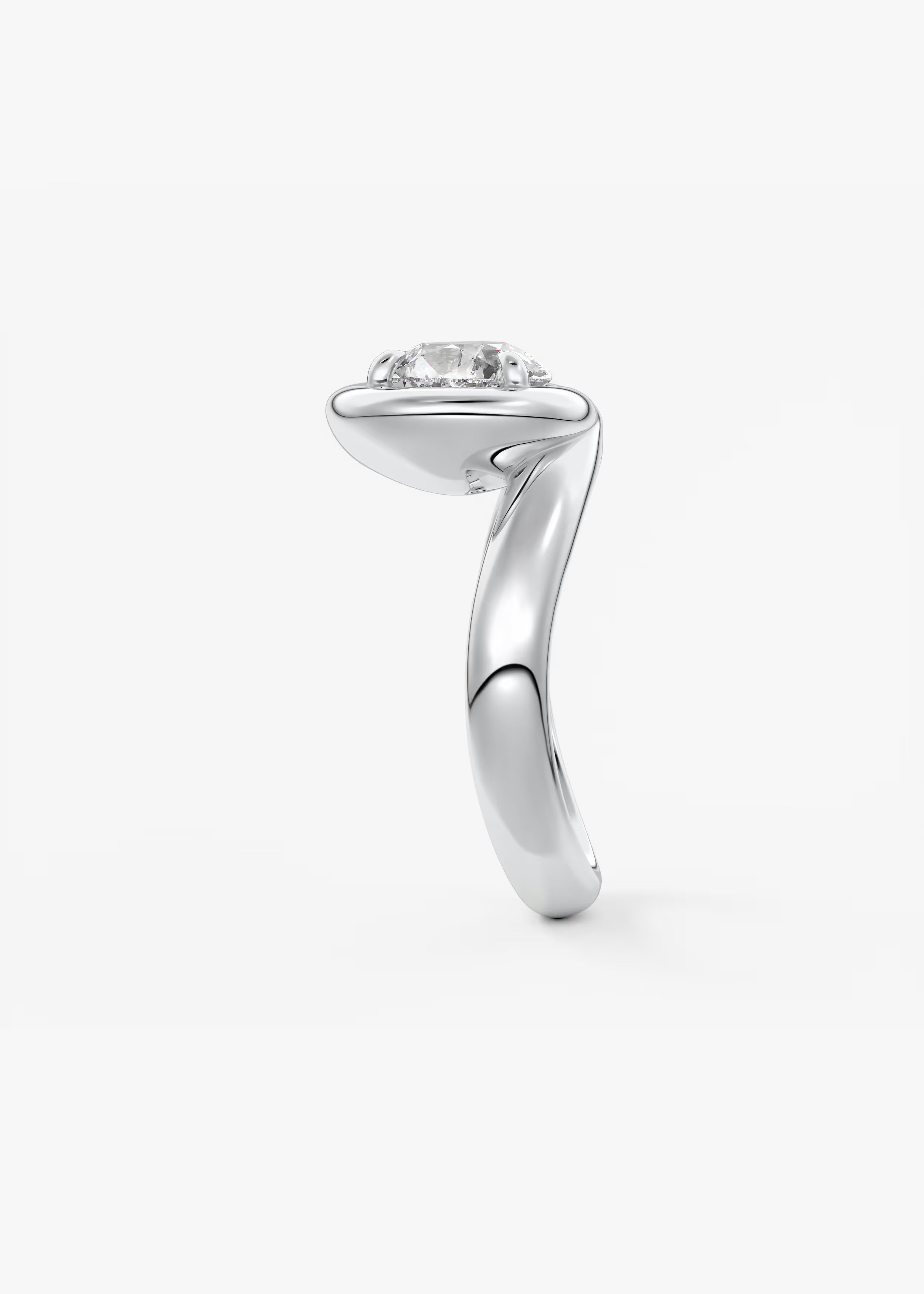 Chunky Pear Cut Collet Engagement Ring
