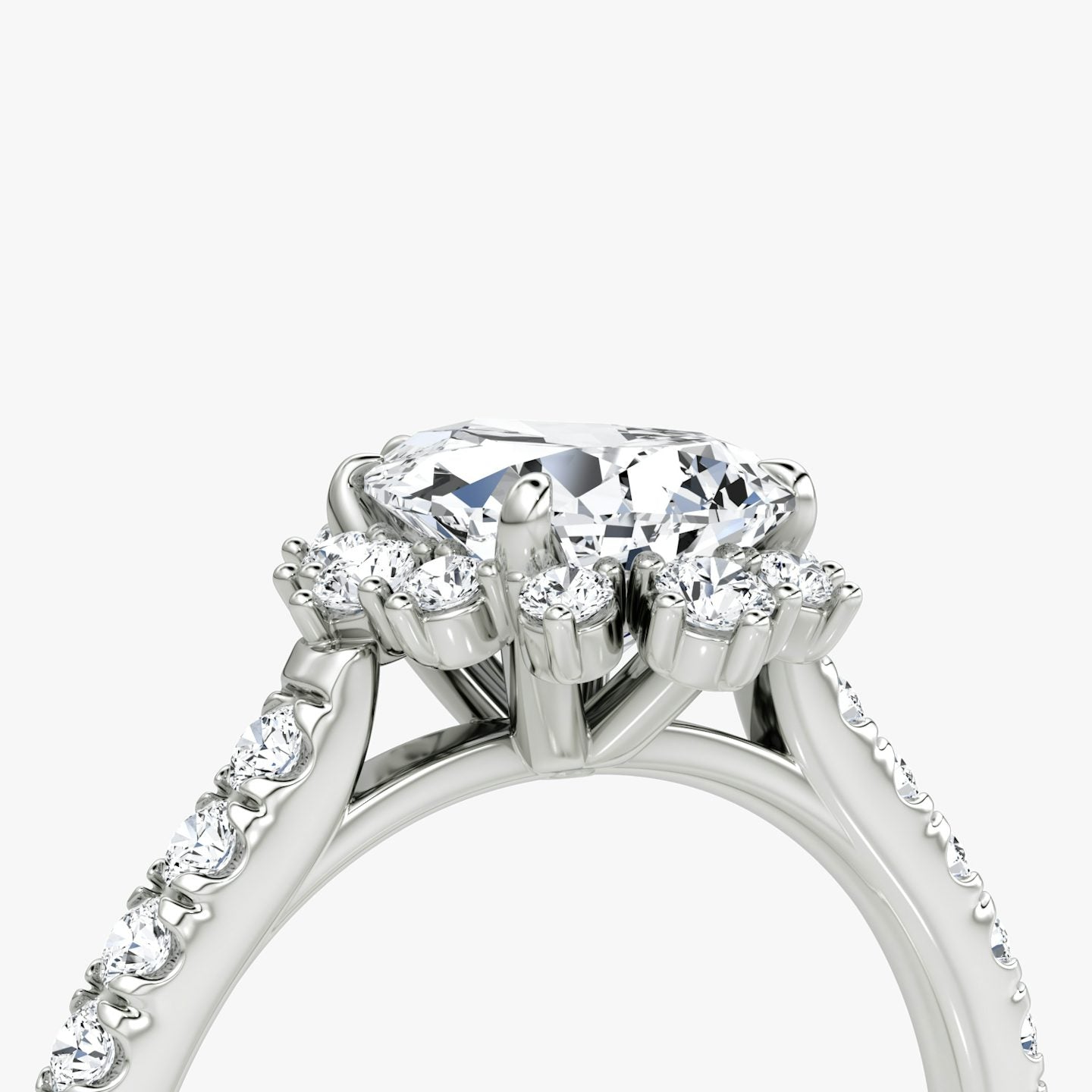 The Aurora Halo Pear Engagement Ring