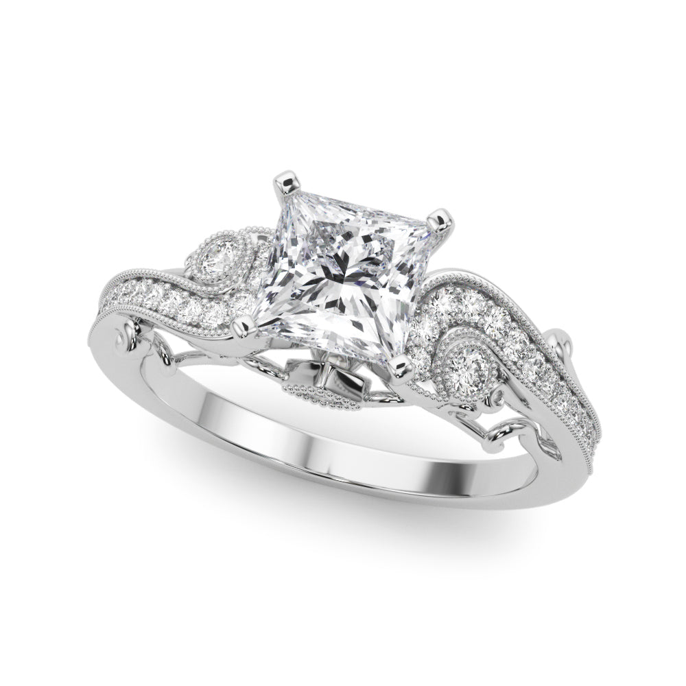 Vintage Inspired Princess Engagement Ring