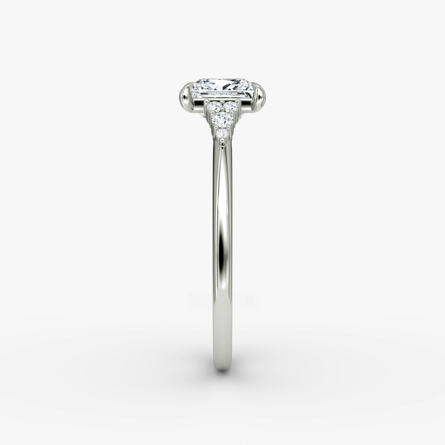 The Side Cluster Cathedral Princess Engagement Ring
