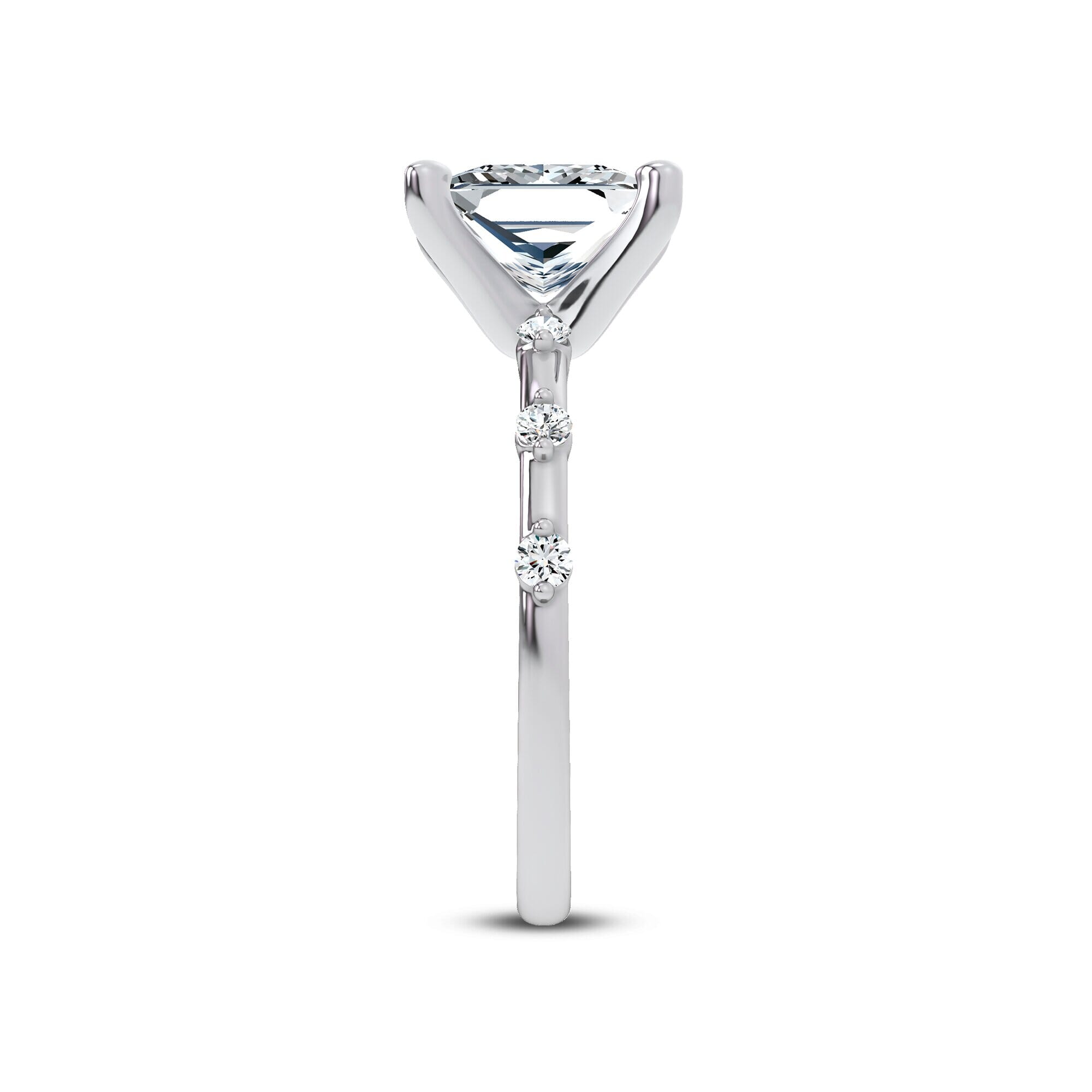 Starlight Spaced Diamond Engagement Princess Ring