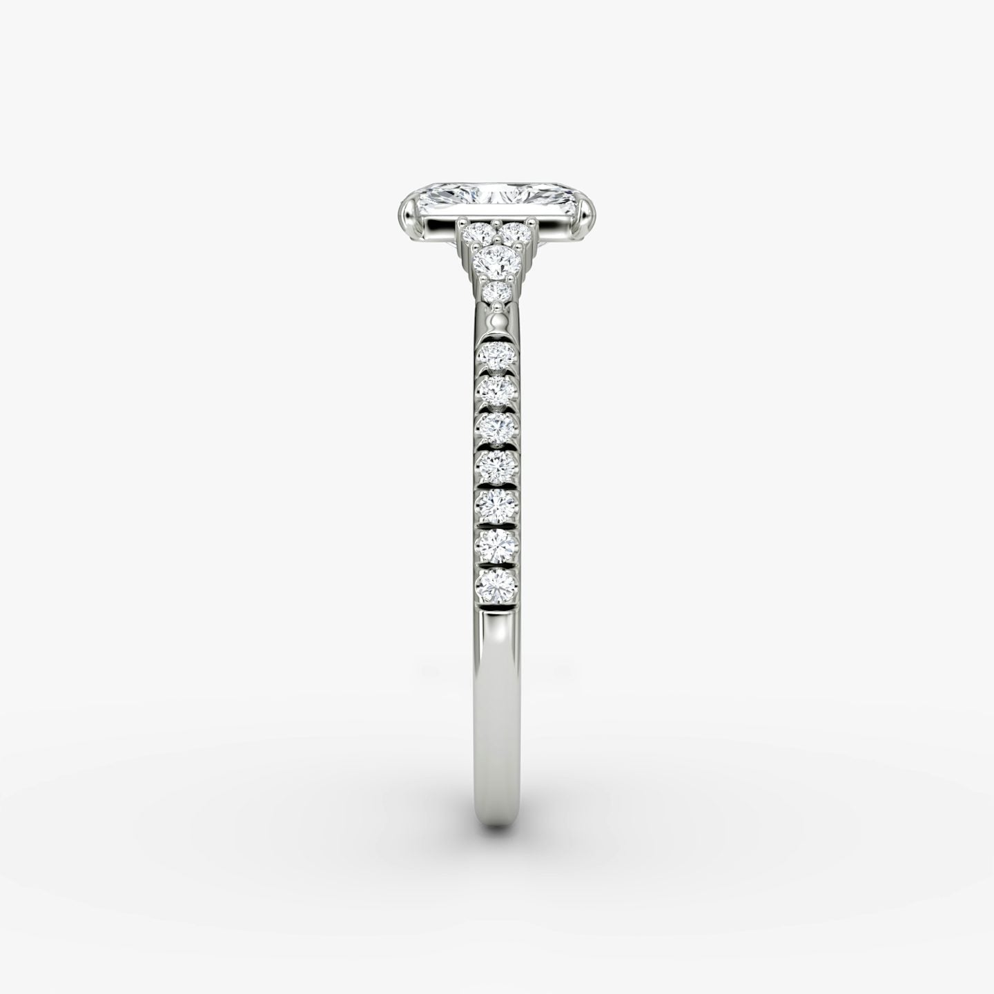 The Side Cluster Cathedral Radiant Engagement Ring