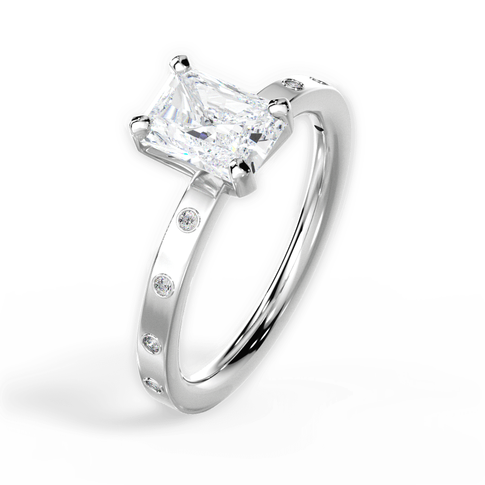 Radiant Cut Diamond Band Engagement Ring