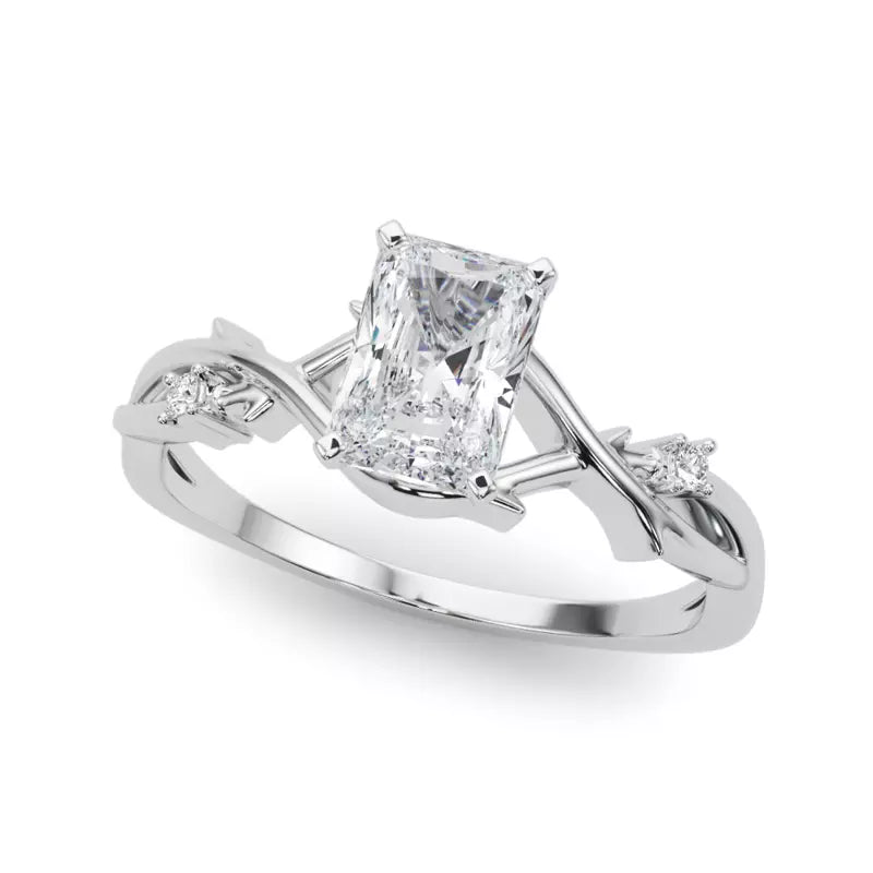 Nature Inspired Radiant Engagement Ring