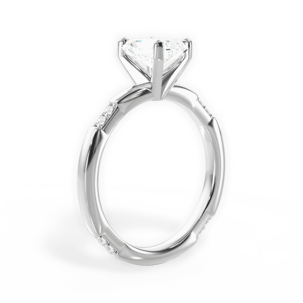 Radiant Cut Tapered Diamond Engagement Ring