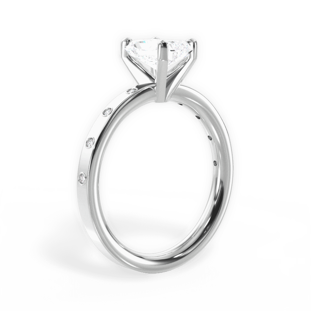 Radiant Cut Diamond Band Engagement Ring