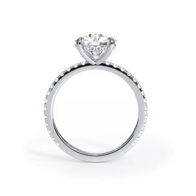 Pavé Hidden Halo Round Engagement Ring