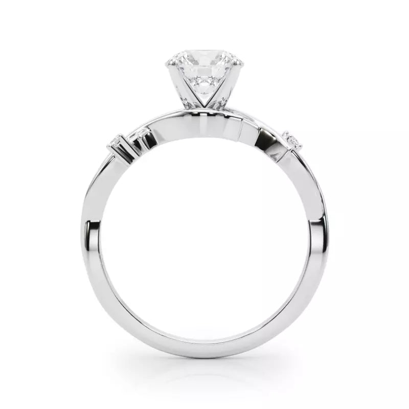 Nature Inspired Round Engagement Ring