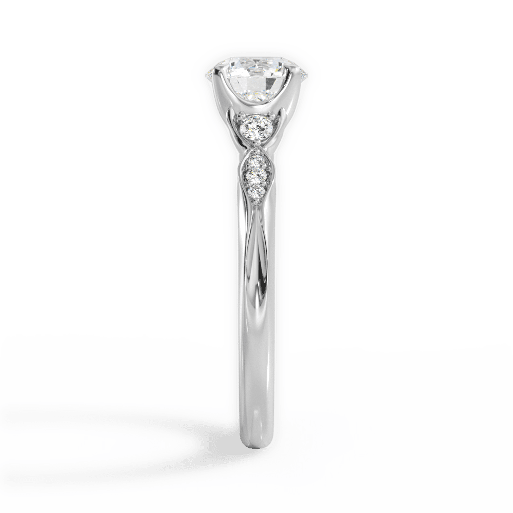 Round Cut Vintage Diamond Accent Engagement Ring