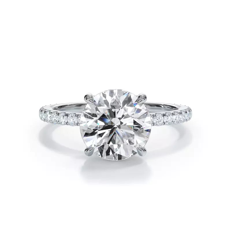 Pavé Hidden Halo Round Engagement Ring