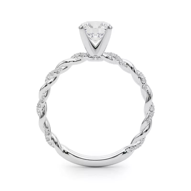 lab Diamond Round Twist Engagement Ring