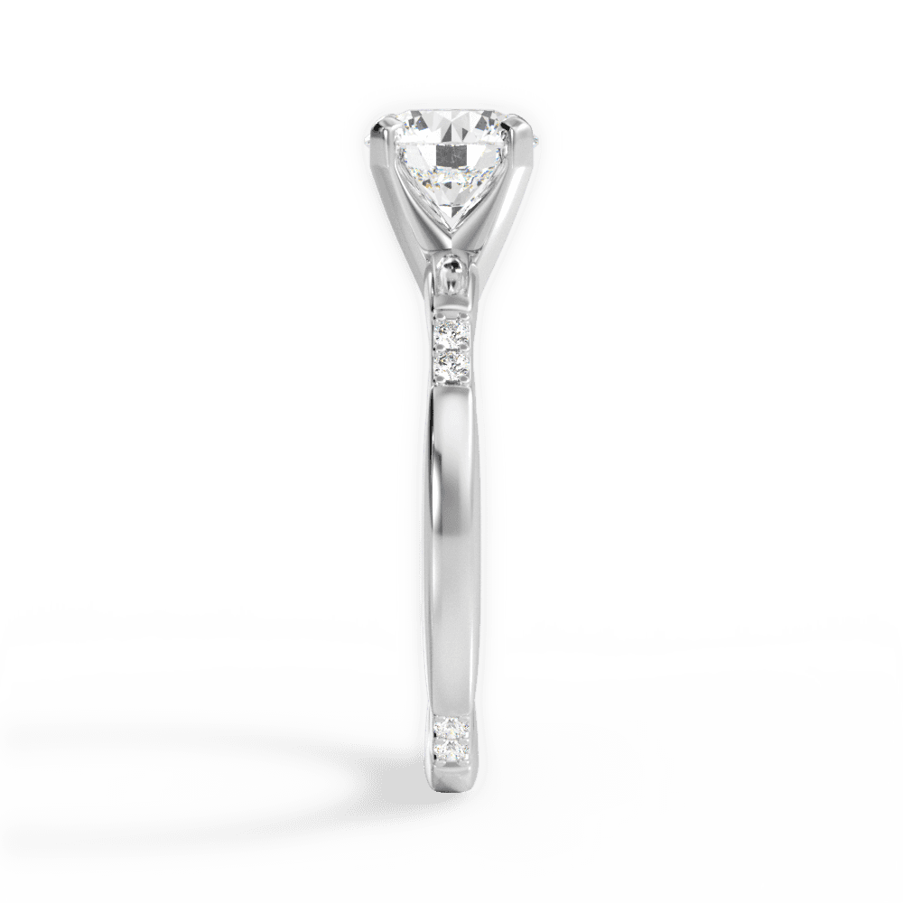 Round Cut Tapered Diamond Engagement Ring