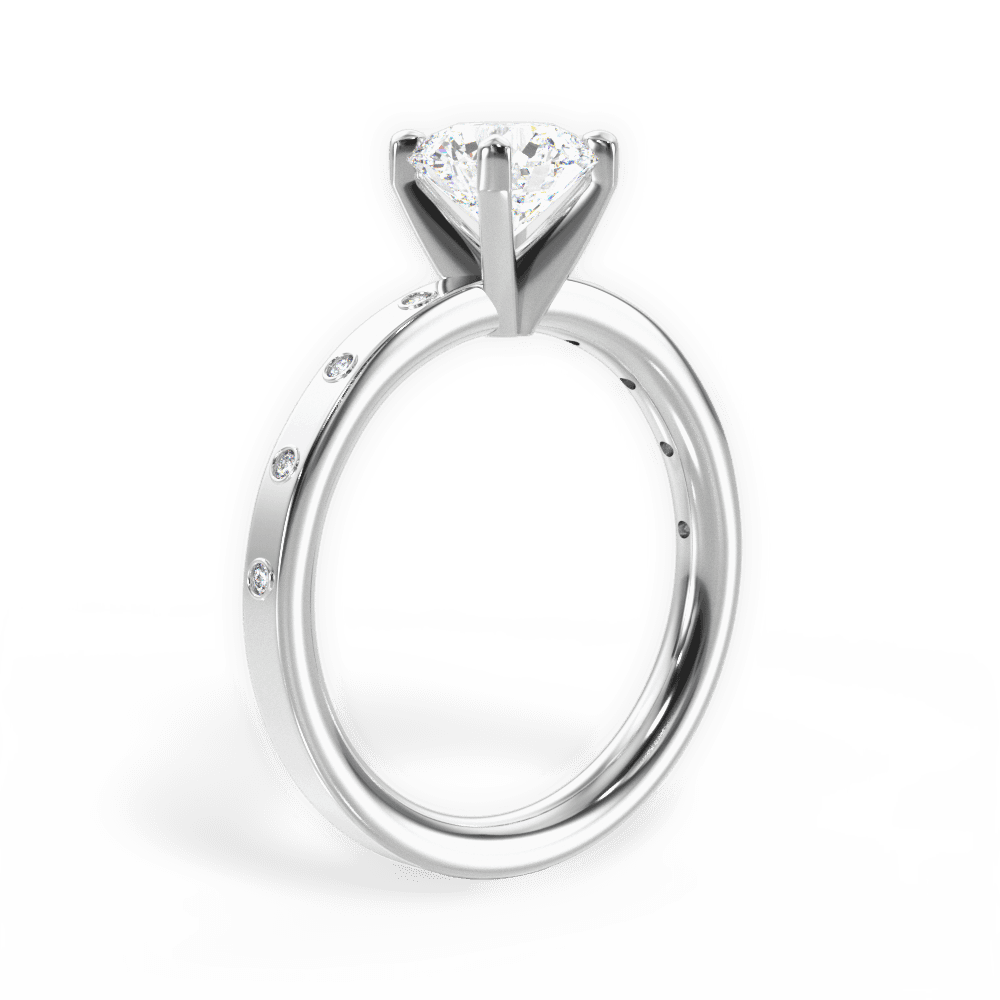 Round Cut Diamond Band Engagement Ring