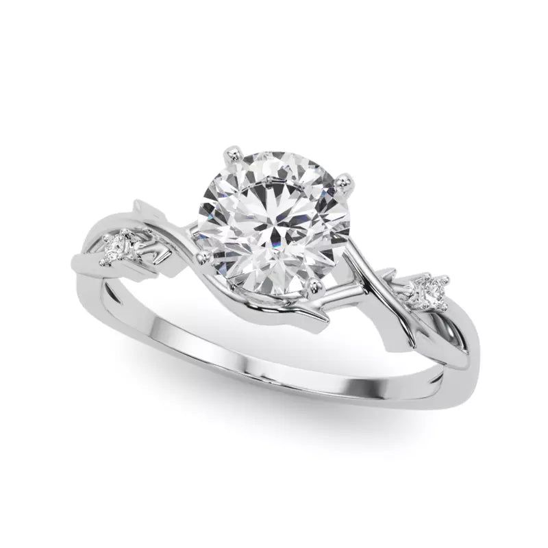 Nature Inspired Round Engagement Ring