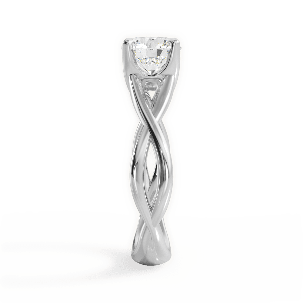 Round Cut Open-Twist Solitaire Engagement Ring