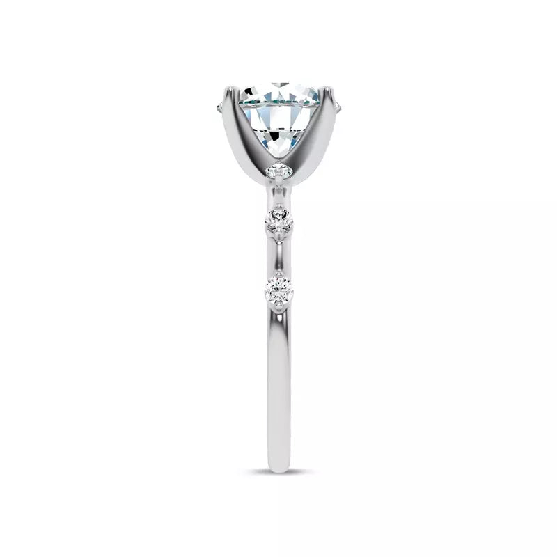Starlight Spaced Diamond Engagement Round Ring